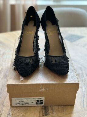 Christian Louboutin Eloise Lace 100 Pumps Black 38